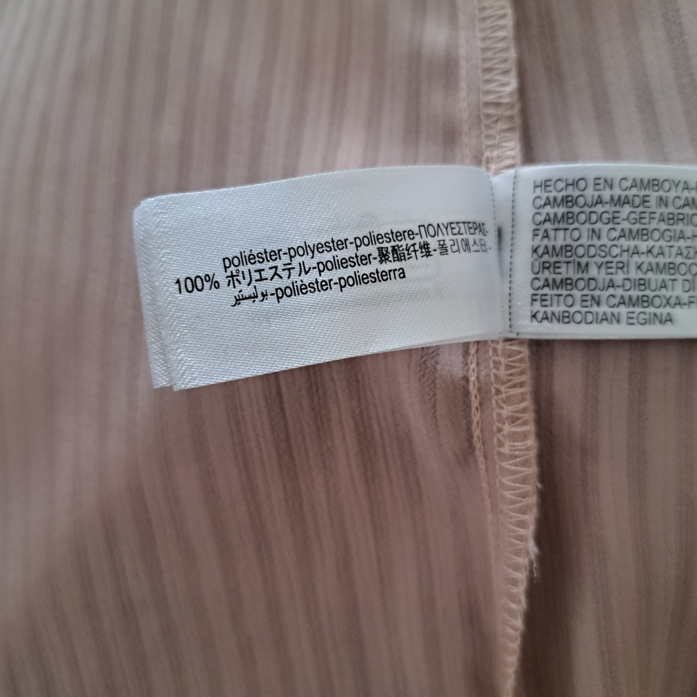 Zara Women's Soft Pink Tone On Tone Pinstripe Blouse - Picture 9 of 9
